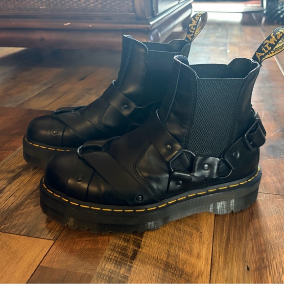 Dr. Martens Other - Dr. Martens Black Leather Quad Harness Platform Unisex Boots